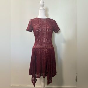 BCBGMaxAzria Red Fit and Flare Mini Dress